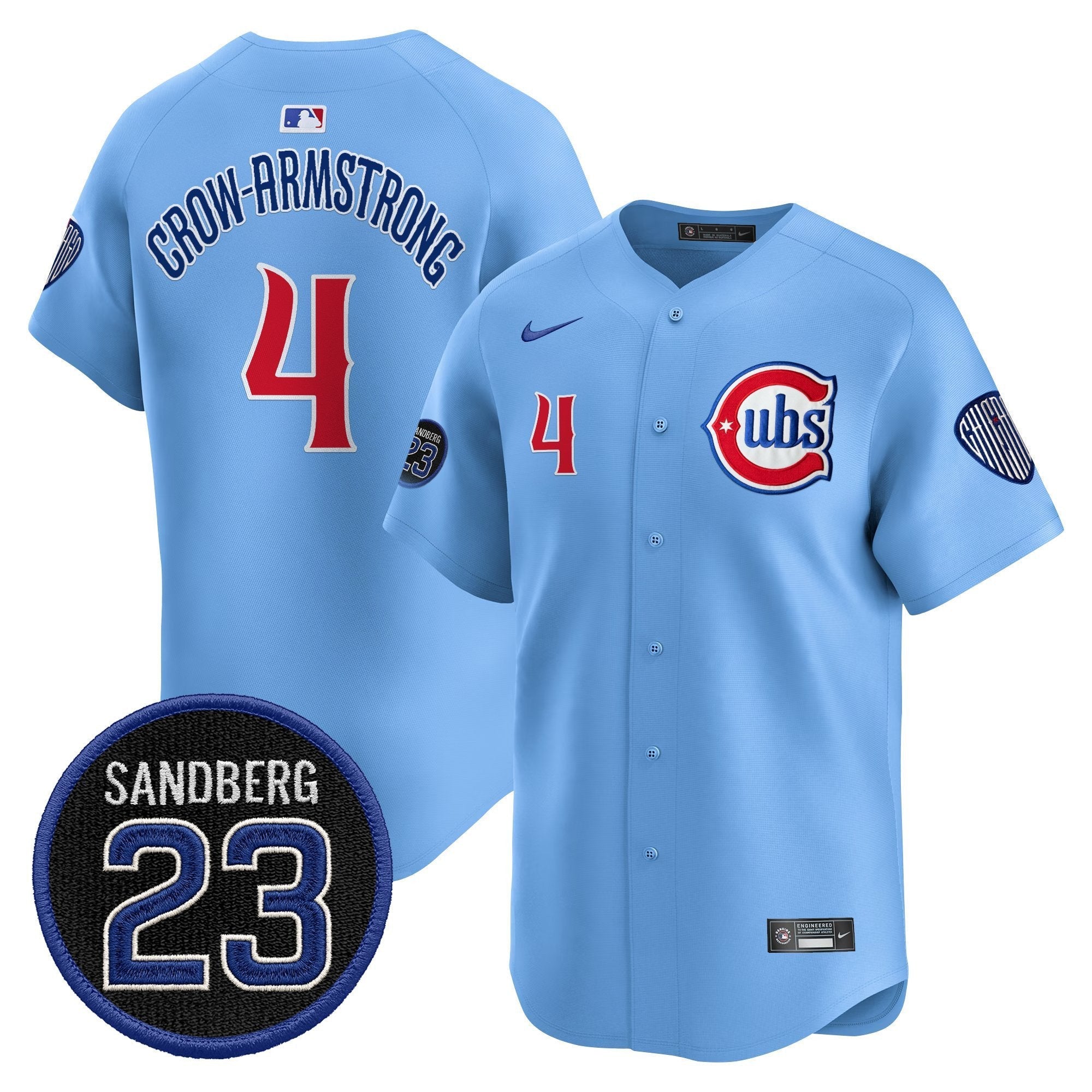 Pete Crow-Armstrong Jersey #4 Chicago Cubs Ryne Sandberg Tribute Black Gold