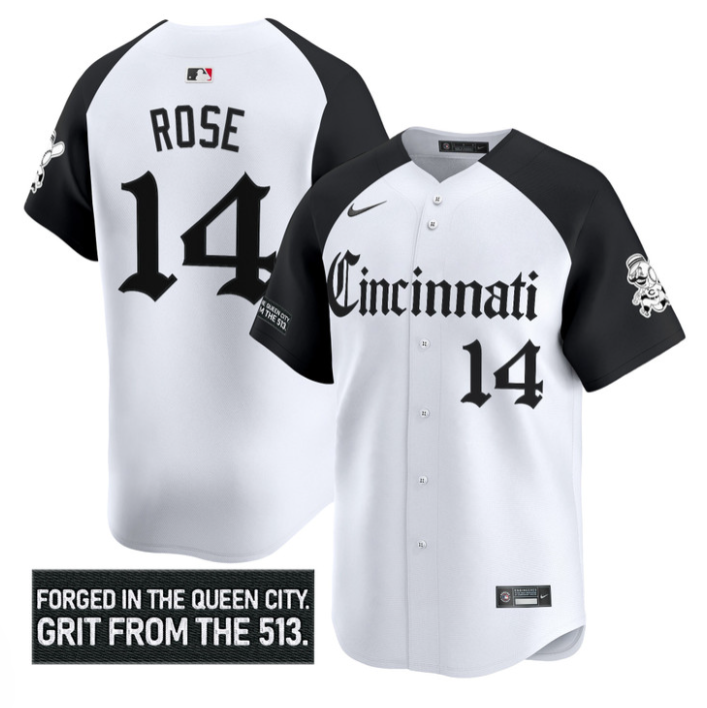 Pete Rose Jersey #14 Cincinnati Reds Gothic Queen City Edition Stitched