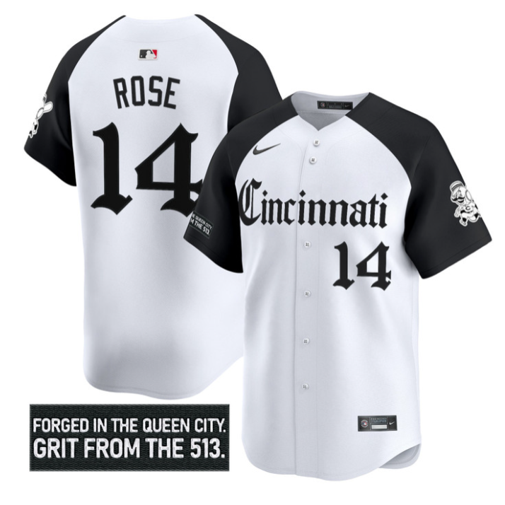 Pete Rose Jersey #14 Cincinnati Reds Gothic Queen City Edition Stitched