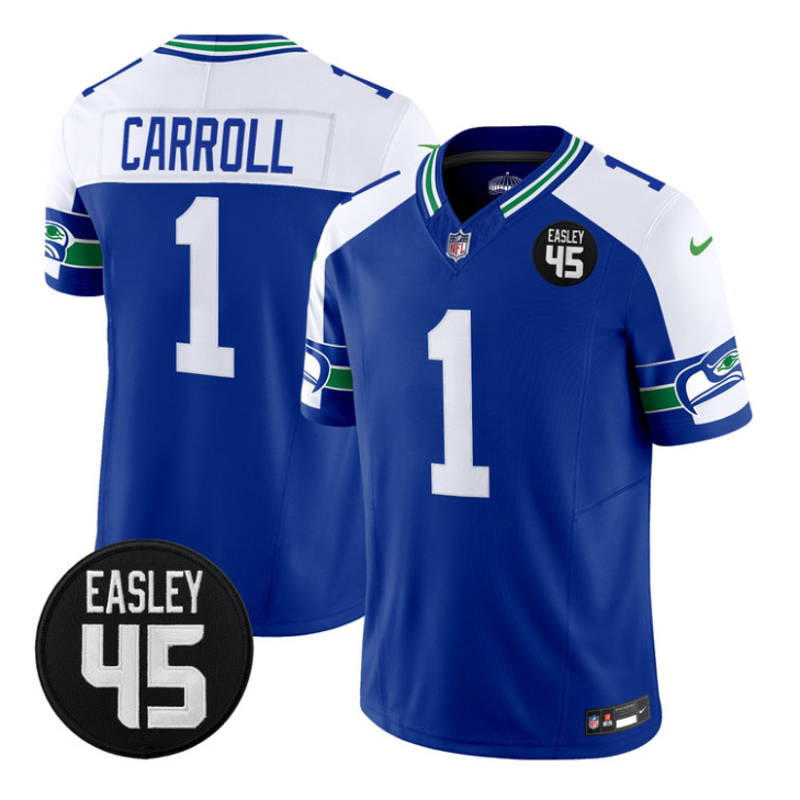 Pete Carroll Jersey #1 Kenny Easley Memorial Patch Limited Stitched