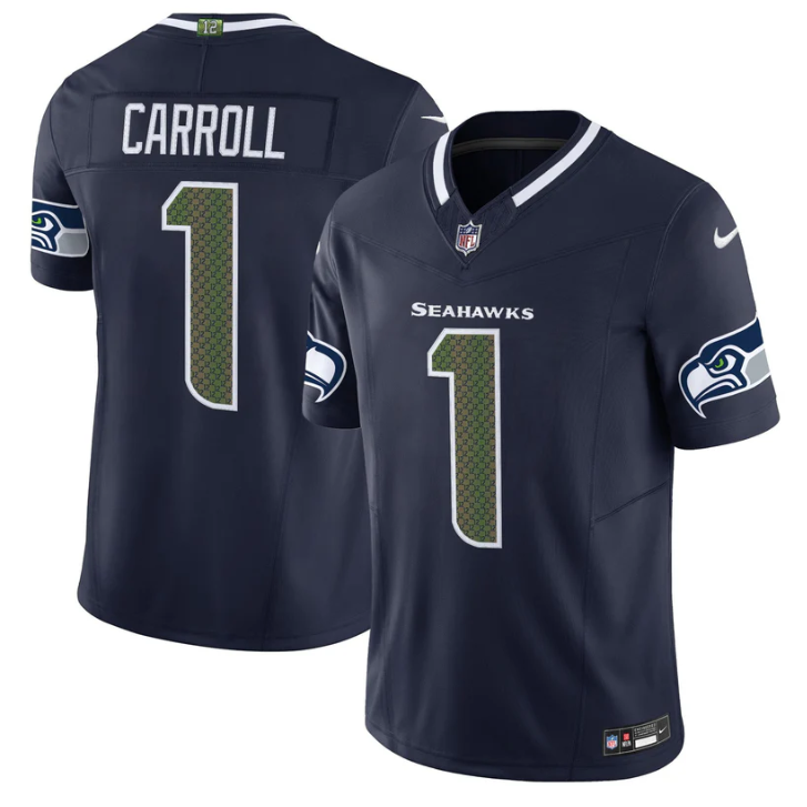 Pete Carroll Jersey #1 Seahawks 2025 Rivalries Vapor Limited Stitched