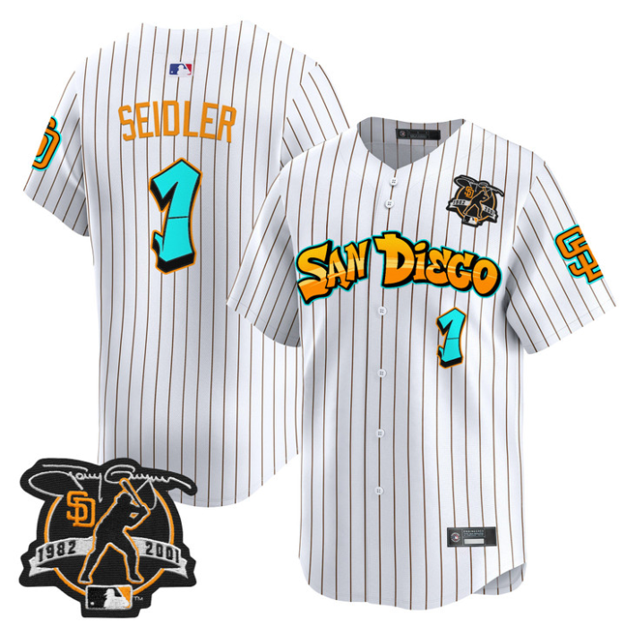 Peter Seidler Jersey #1 San Diego Padres Graffiti Barrio Edition Stitched Stripes