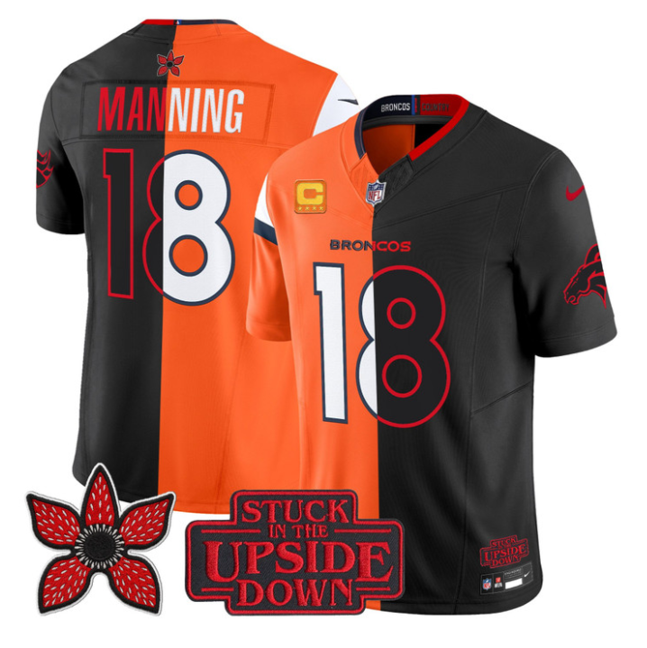 Peyton Manning Jersey #18 Broncos Upside Down Edition Vapor Limited Stitched