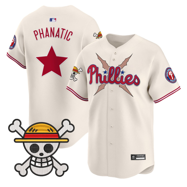 Phanatic Jersey Philadelphia Phillies One Piece 2025 Limited Stitched Cream