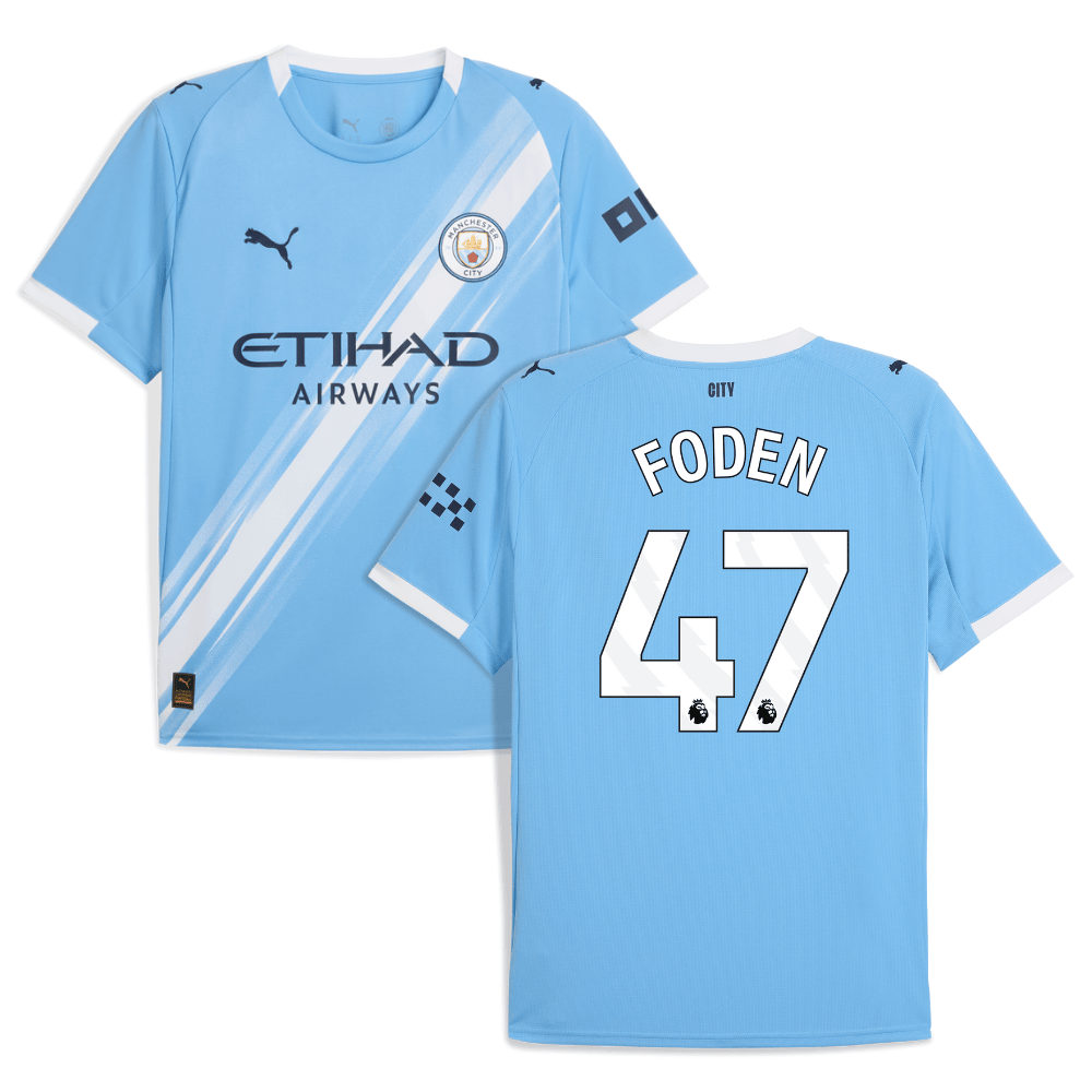 Phil Foden 47 Manchester City 2025-26 Home Men Jersey – Sky Blue