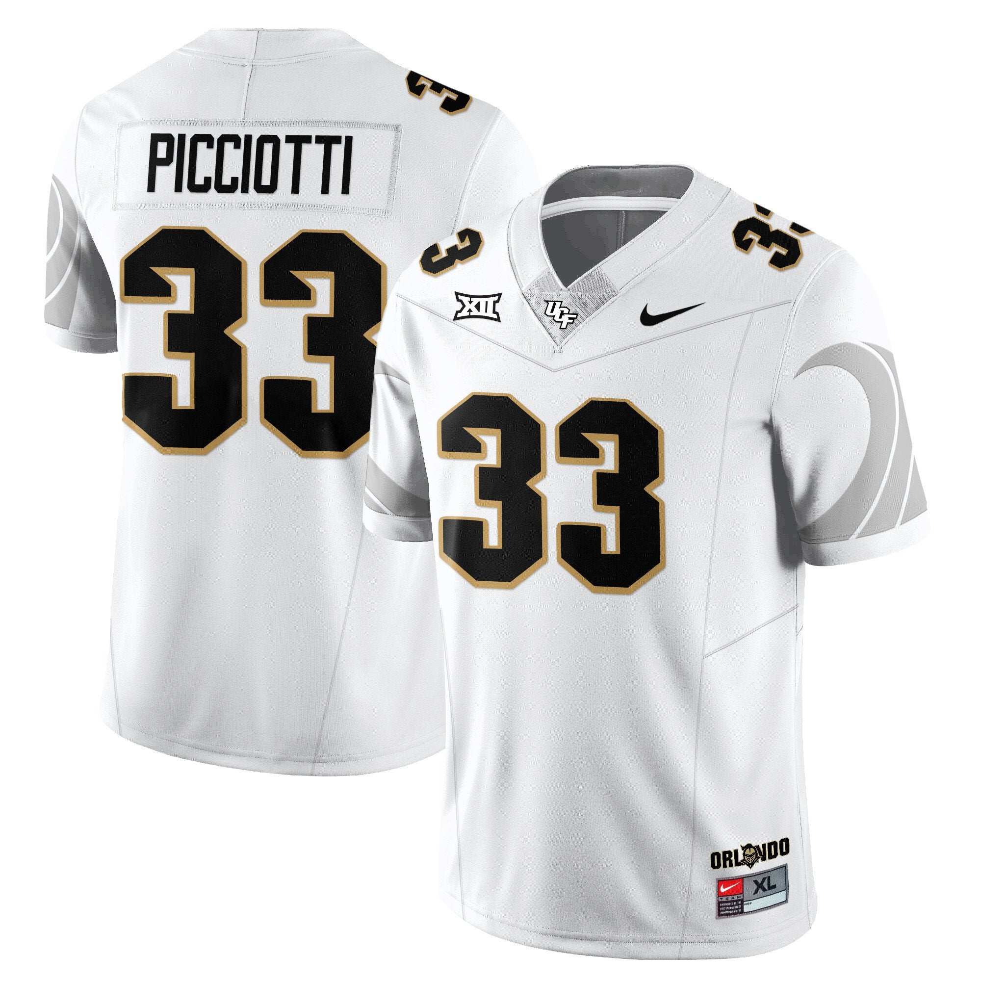 Phil Picciotti Jersey #33 UCF Football 2025 Core Uniforms Stitched White