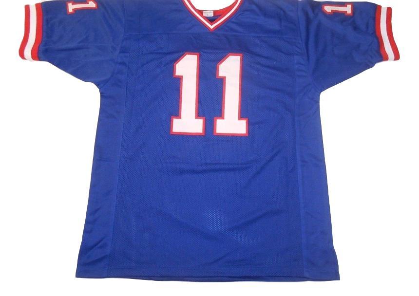 Phil Simms CUSTOM STITCHED Unsigned Football Jersey Blue