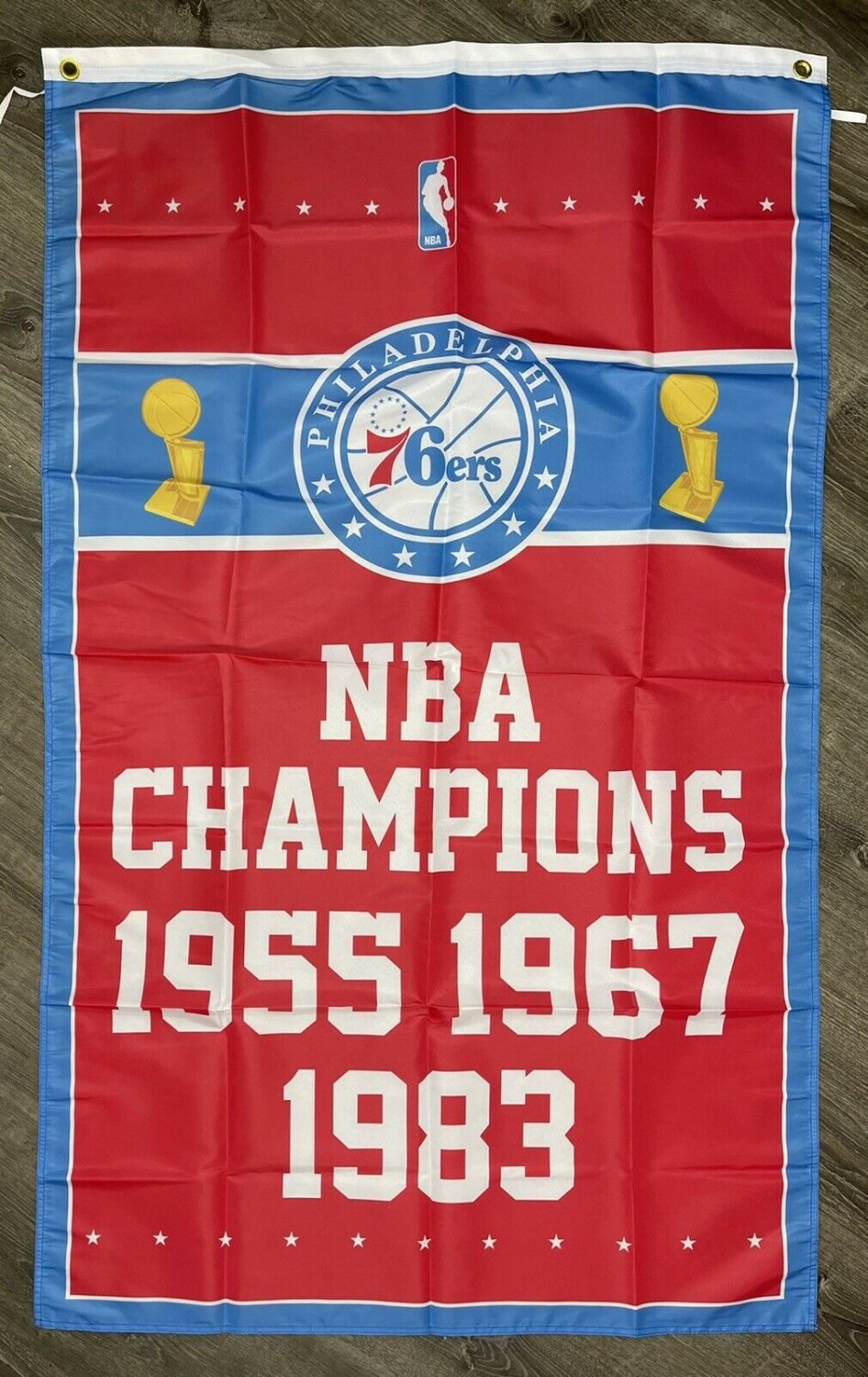 Philadelphia 76ers Championship Flag 3x5 ft Vertical Sports Banner Man-Cave