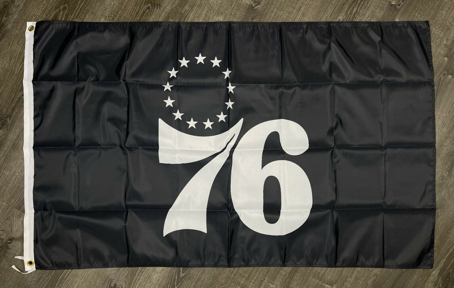 Philadelphia 76ers Logo Flag 3x5 ft Sports Black Banner Man-Cave Garage