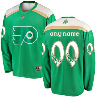 Philadelphia Flyers Green Customized 2019 St. Patrick's Day Adidas Jersey