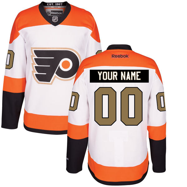 Philadelphia Flyers White Third 50th Gold Custom Stitched NHL Reebok Hockey Jersey