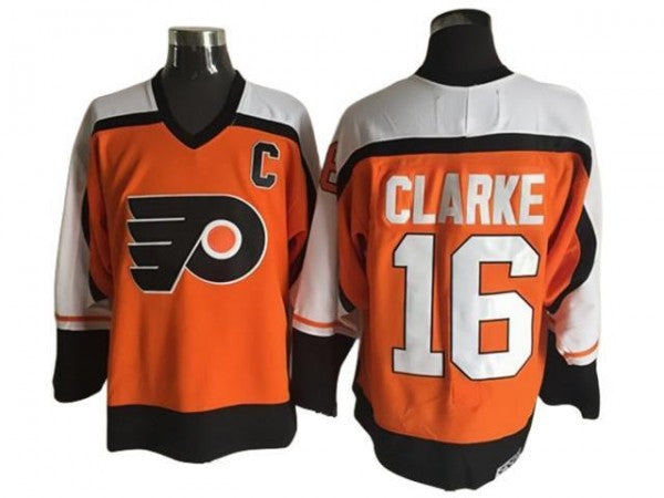 Philadelphia Flyers #16 Bobby Clarke Vintage CCM Jersey - Orange
