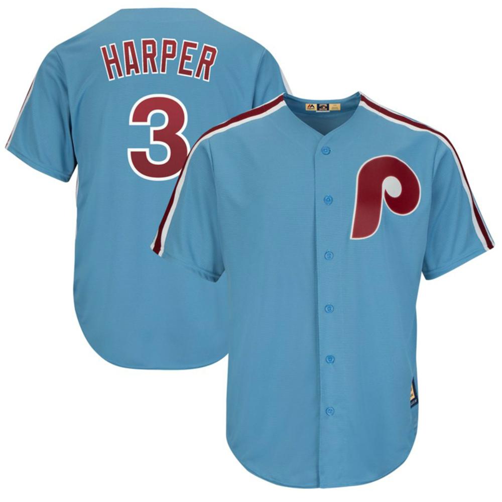 Philadelphia Phillies Bryce Harper Blue Throwback Jersey