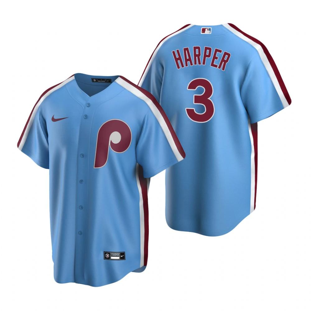 Philadelphia Phillies Bryce Harper Light Blue Cooperstown Jersey