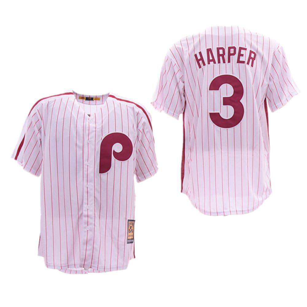 Philadelphia Phillies Bryce Harper White Throwback Jersey
