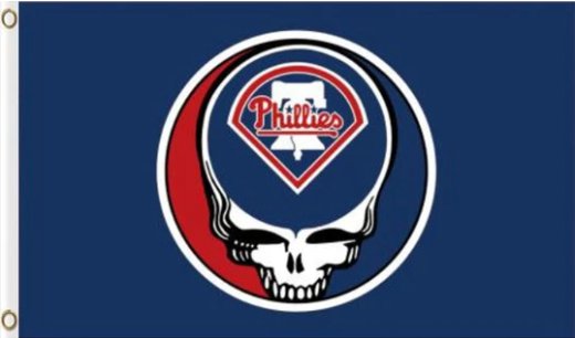 Philadelphia Phillies Dead Skull flag 3X5Ft Banner USA Polyester with Brass Grommets