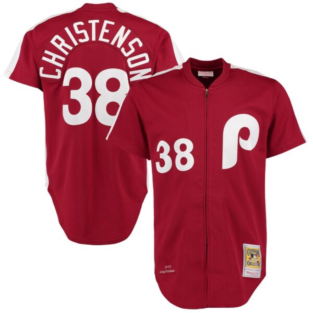 Philadelphia Phillies Larry Christenson Red 1981 Throwback Jersey