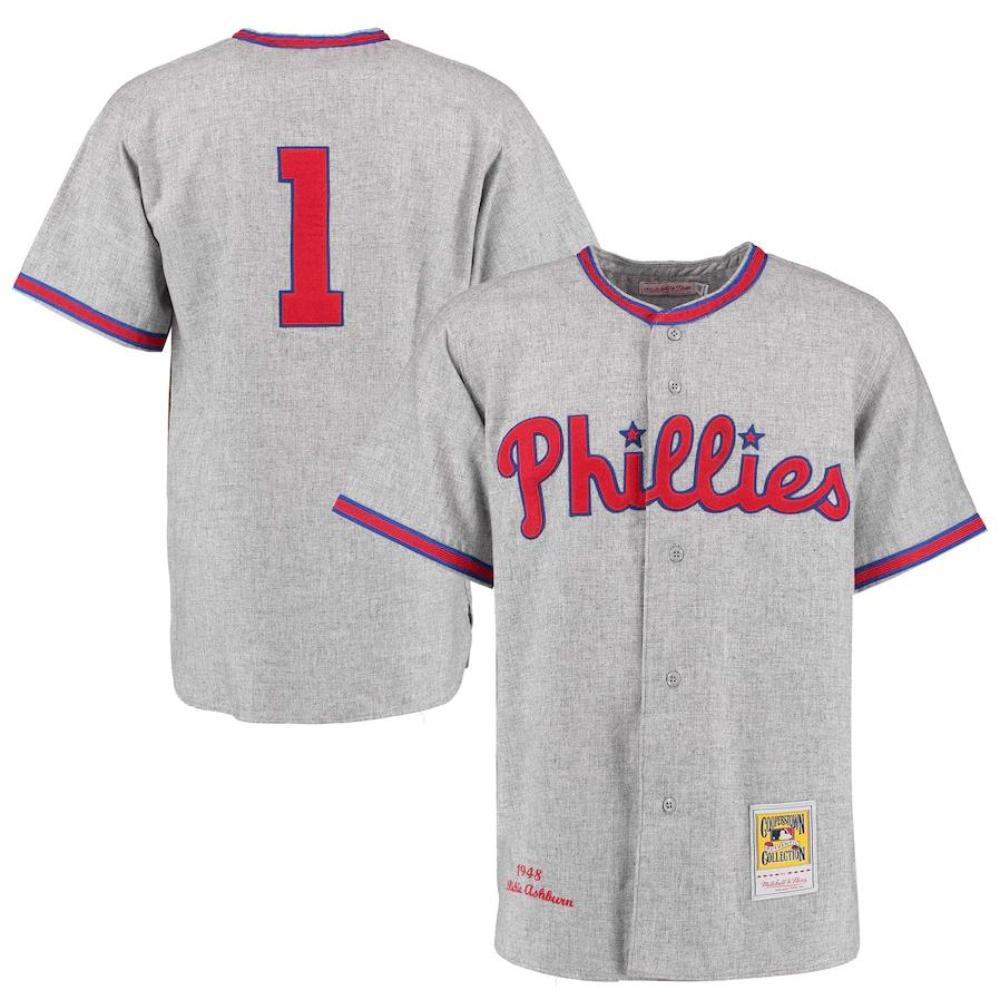 Philadelphia Phillies Richie Ashburn Gray 1948 Throwback Jersey