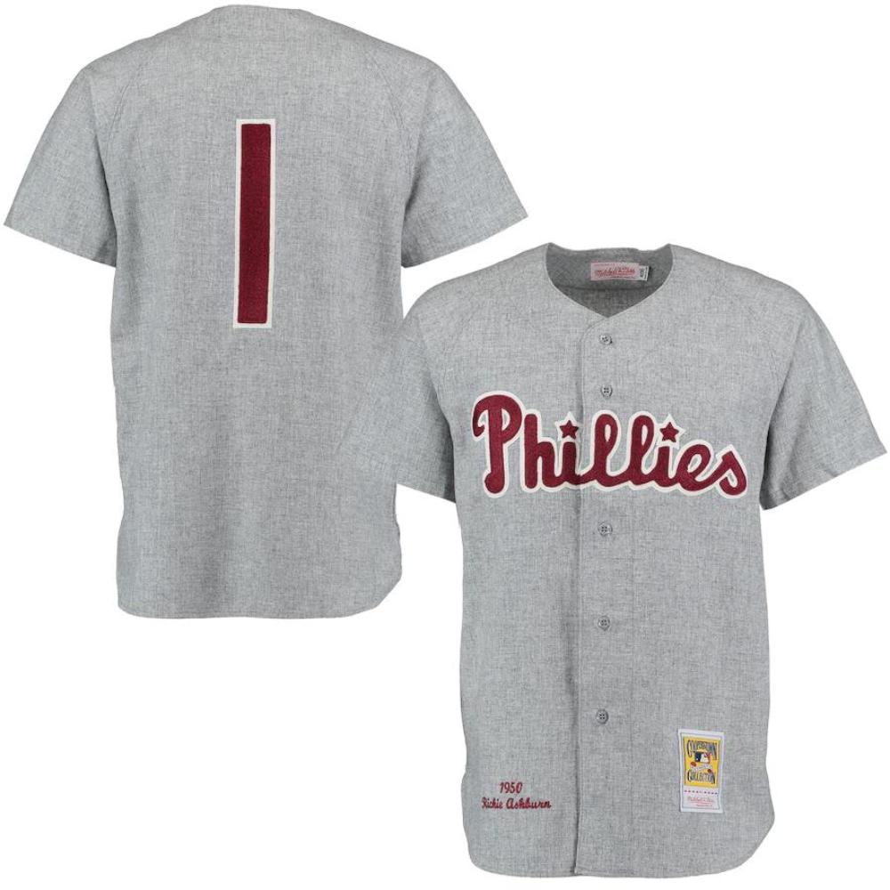 Philadelphia Phillies Richie Ashburn Gray 1950 Throwback Jersey
