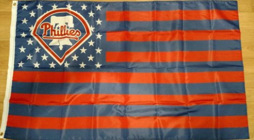 Philadelphia Phillies Star and stripes Sport Fag 3X5Ft Banner USA Polyester with Brass Grommets