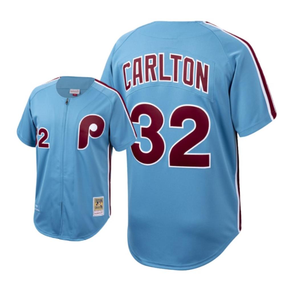 Philadelphia Phillies Steve Carlton Blue Throwback Jersey