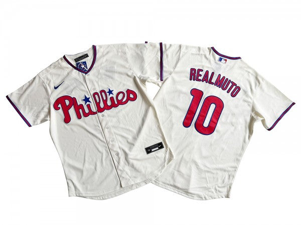 Philadelphia Phillies #10 J.T. Realmuto Cream Alternate Jersey