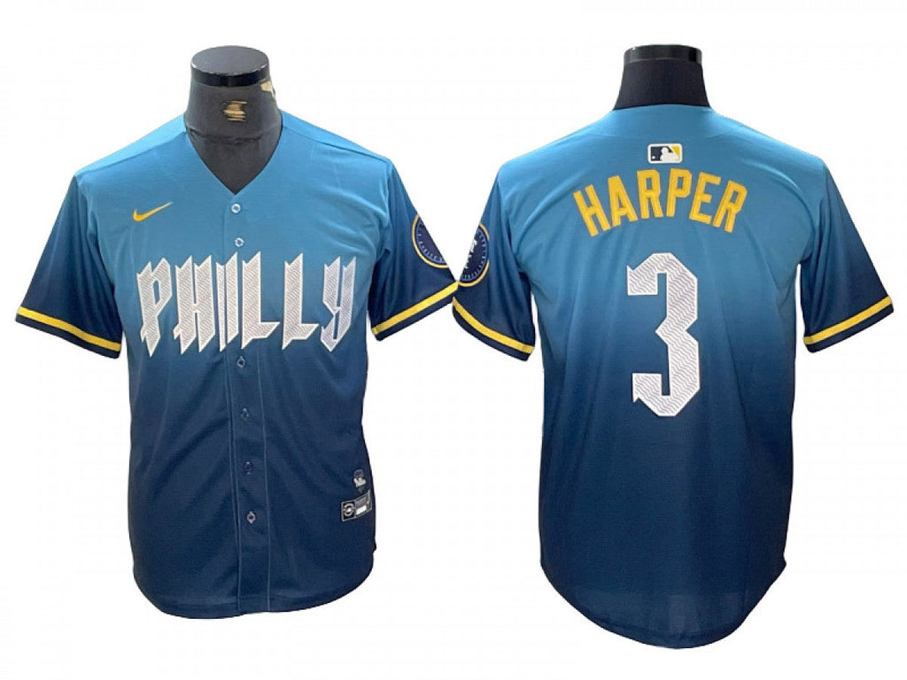 Philadelphia Phillies #3 Bryce Harper City Connect Limited Jersey - Bue