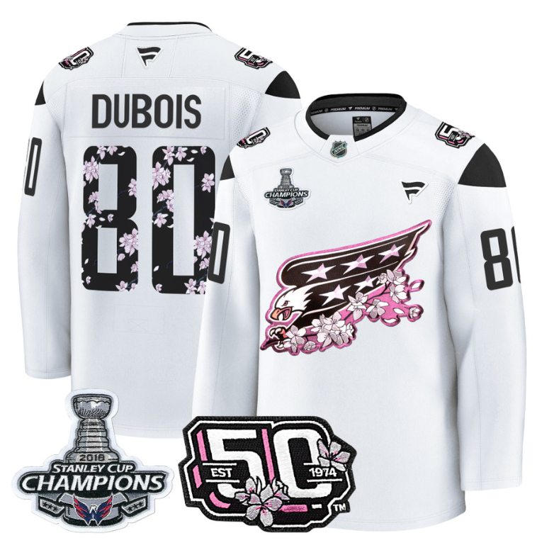 Pierre-Luc Dubois Jersey #80 Washington Capitals 50th 2018 Stanley Cup Champions Patch White