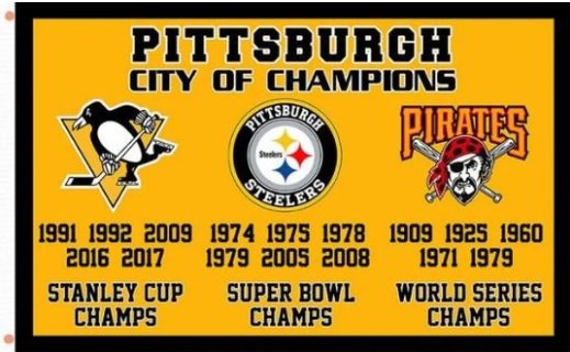 Pittsburgh Cty Champions Flag 3X5Ft Polyester Digital Print Banner USA