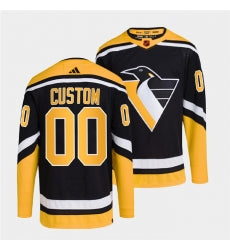 Pittsburgh Penguins Custom Black 2022 Reverse Retro Stitched Jersey
