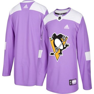 Pittsburgh Penguins Purple Pink Custom Hockey Fights Cancer Practice Jersey