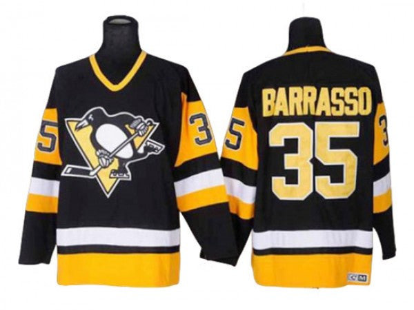 Pittsburgh Penguins #35 Tom Barrasso Vintage CCM Jersey - Black