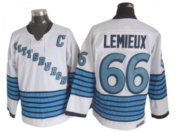 Pittsburgh Penguins #66 Mario Lemieux 1967 Vintage CCM Jersey - White