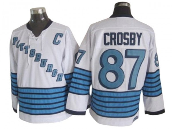 Pittsburgh Penguins #87 Sidney Crosby 1967 Vintage CCM Jersey - White