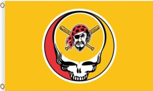 Pittsburgh Pirates Dead Skull Flag 3X5Ft Banner USA Polyester with Brass Grommets