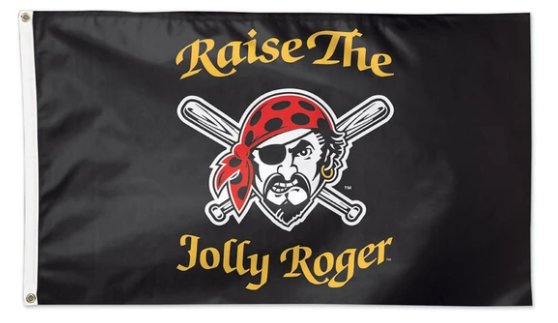 Pittsburgh Pirates Jolly Roger Large Flag 3X5Ft Banner USA Polyester with Brass Grommets
