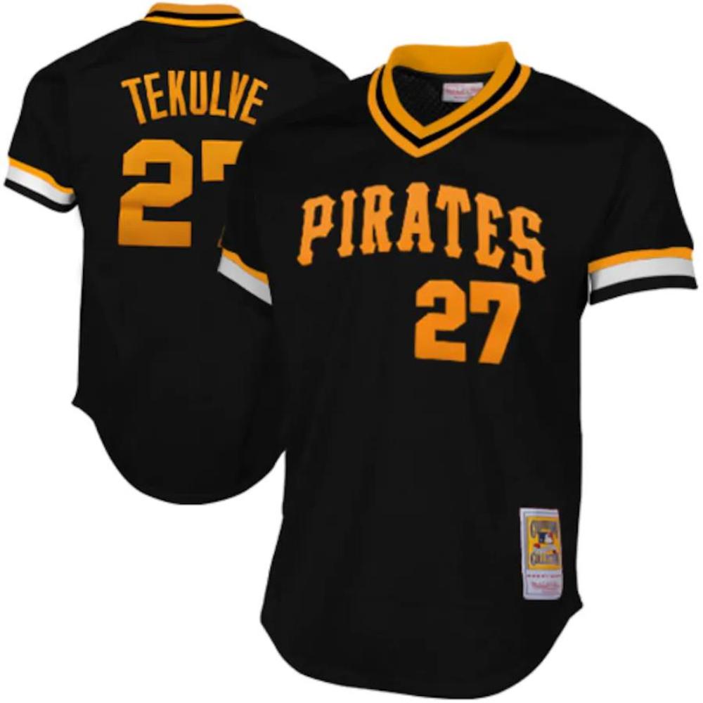 Pittsburgh Pirates Kent Tekulve Black 1982 Throwback Pullover Jersey