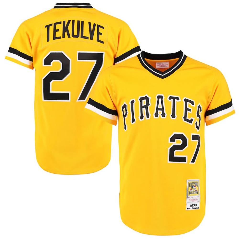 Pittsburgh Pirates Kent Tekulve Yellow 1979 Throwback Pullover Jersey