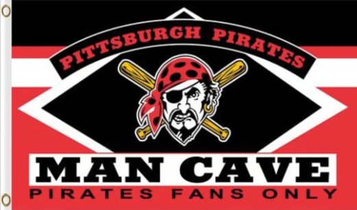 Pittsburgh Pirates Man Cave Flag 3X5Ft Banner USA Polyester with Brass Grommets