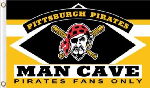 Pittsburgh Pirates Man Cave Yellow Flag 3X5Ft Banner USA Polyester with Brass Grommets