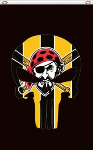 Pittsburgh Pirates Punisher Skull Flag 3X5Ft Banner USA Polyester with Brass Grommets