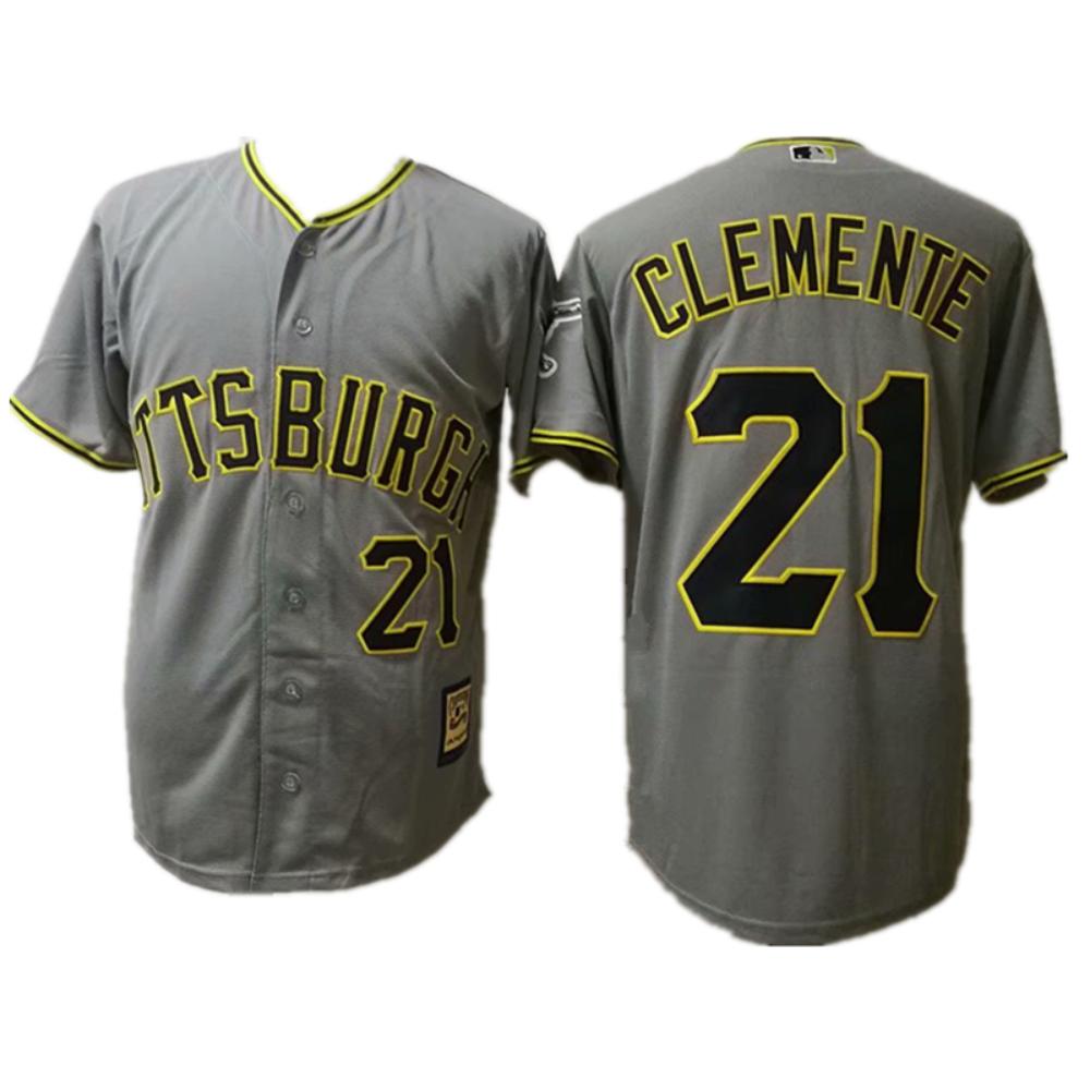 Pittsburgh Pirates Roberto Clemente Gray Throwback Jersey
