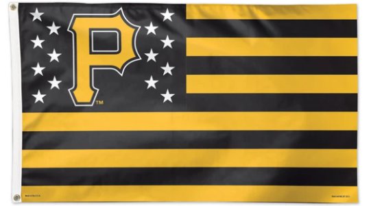 Pittsburgh Pirates Stars and Stripe Flag 3X5Ft Banner USA Polyester with Brass Grommets