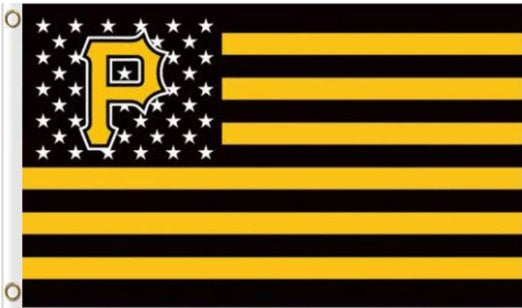 Pittsburgh Pirates USA American Flag 3X5Ft Banner USA Polyester with Brass Grommets
