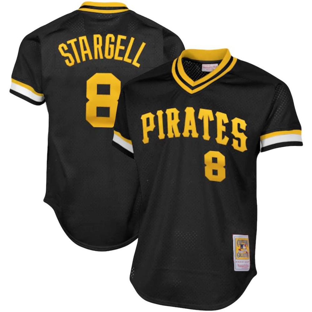 Pittsburgh Pirates Willie Stargell Black Throwback Pullover Jersey