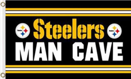 Pittsburgh Steelers MAN CAVE Flag 3X5 Ft Polyester Banner USA 90x150cm