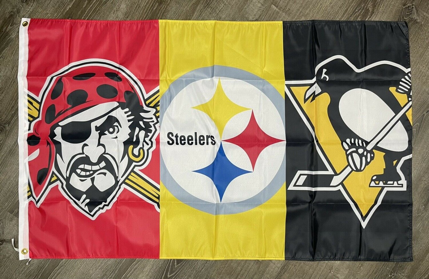 Pittsburgh Steelers Pirates Penguins Flag 3x5 ft Sports Banner Man-Cave Garage