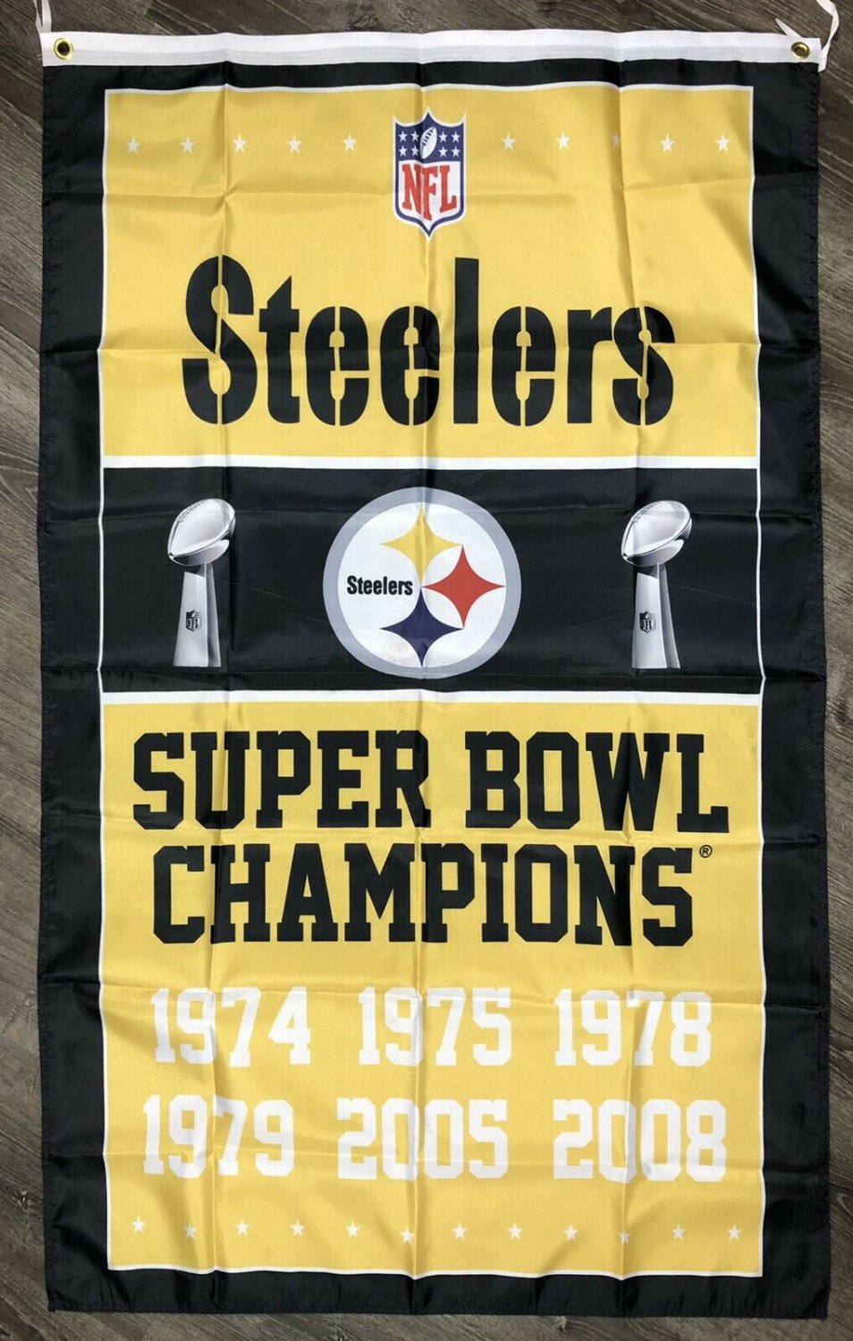 Pittsburgh Steelers Super Bowl Championship Flag 3x5 ft Sports Banner New
