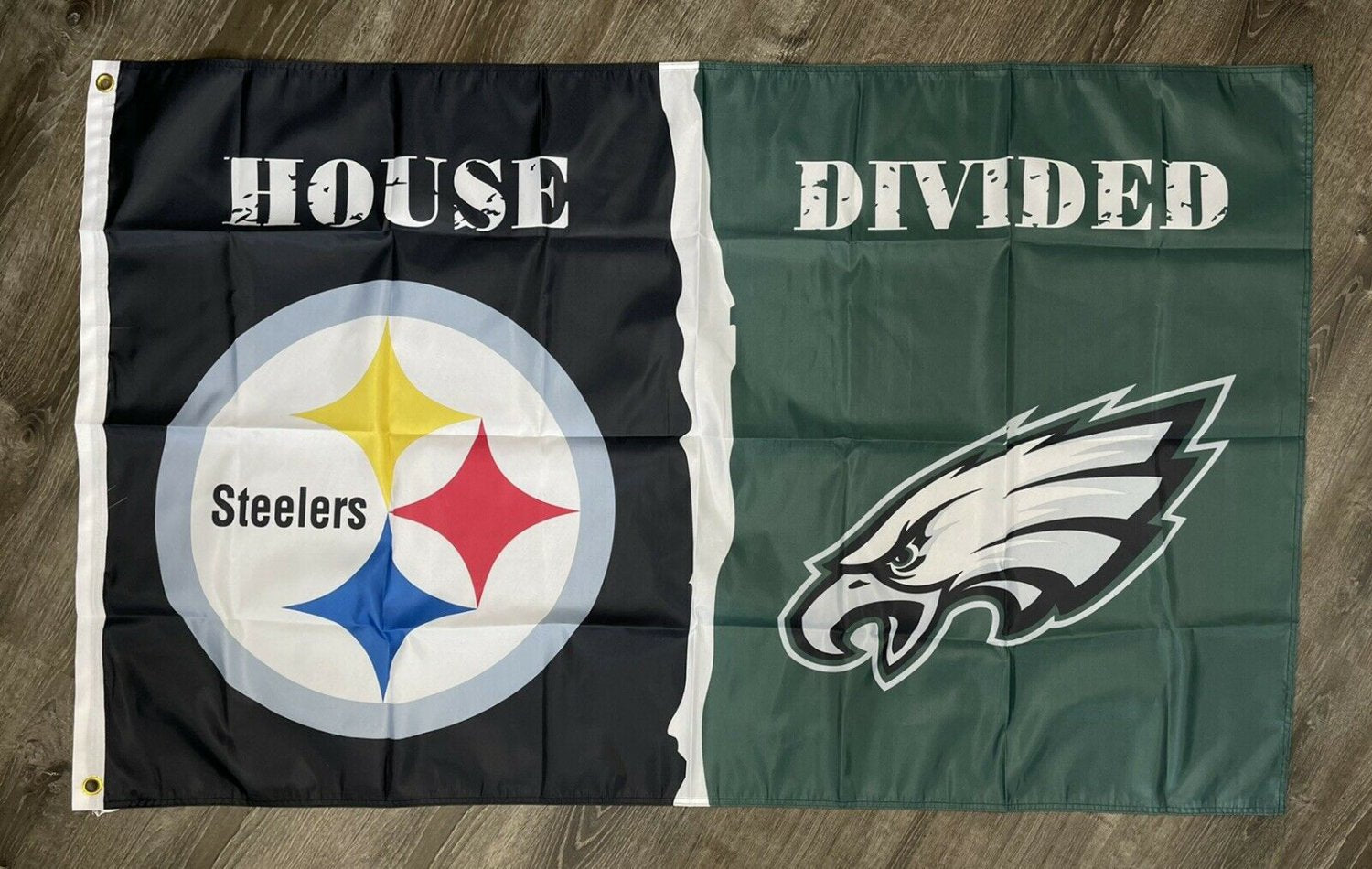 Pittsburgh Steelers vs Philadelphia Eagles House Divided Flag 3x5 ft Banner