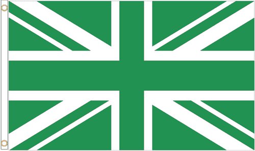 Plymouth Argyle Green and White Union Flag 3x5ft Banner Polyester